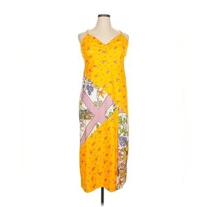 NWT Urban Outfitters Samira Yellow Floral Midi Dress XL